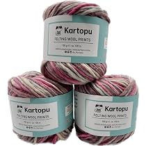 Filzwolle 100% Schurwolle – 3x100 G (300 G), Ökotex-zertifiziert, Lauflänge Ca. 100 M/100 G, Zum Filzen & Stricken