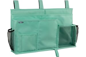 Surblue Caddy Hanging Organizer Bedside Storage Bag for Bunk and Hospital Beds, Green, L