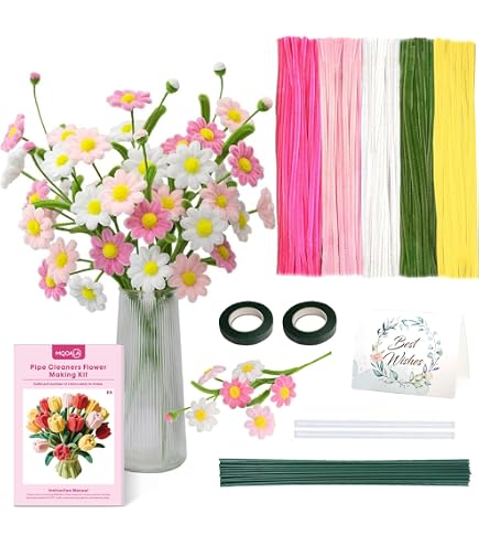 Kit De 300 Fleurs En Cure-Pipes (Chenilles) - Multi-Couleurs Avec Instructions - Loisirs Créatifs DIY - Pour Bouquets, Décorations