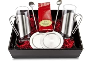 Römer Präsente Tea Enjoyment Gift Set - 7 Pieces - 2 Tea Glasses, 2 Coasters and 2 Straw Spoons and 1 Cherry Tea (50 g)