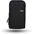 Saco Unisex Multipurpose Holster Travel Bag Vertical Pouch, Travel Cell Phone Pouch Belt Pouch, Phone Holster Crossbody Bag with Shoulder Strap | Fits Up-to 17x10 cm - Black
