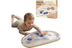 ‎HAKUNA MATTE Hakuna Matte Wassermatte Baby 73x42cm – Tummy Time Wassermatte ab 3, 6 & 9 Monate, Sensorik Spielzeug Baby mit Glitzer, Montessori Wasserspielmatte, Bauchlage Spielzeug, Aquarium, BPA-frei, geruchlos