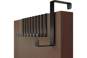 Menz Over Door Hanger – 10 pcs. in Black - Coat Hooks 3.6 cm (1.4") + 4.6 cm (1.8") - Over Door Hook for Hanging Clothes, Coat Rack
