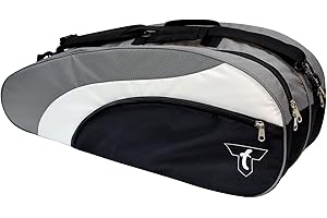 TALBOT-TORRO Talbot Torro Bag for Badminton, Squash or Tennis Rackets, for 6-12 Rackets, Black/Silver, 449216