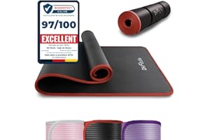 DH FitLife Tapis d'entraînement, fitness, yoga, gymnastique - 183 x 61 x 1 cm - Extra résistant à la déchirure - Antidérapant et épais