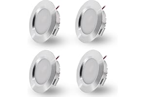 DYKUWEY Faretti Led da Incasso per Cartongesso,4 Pezzi, 3W Faretti Led Soffitto, IP44 AC 220-230V Faretto LED Interno Alluminio Ultrasottili 15mm Per Luci Cucina Bagno Camper (Argento Bianco Caldo 3000K)