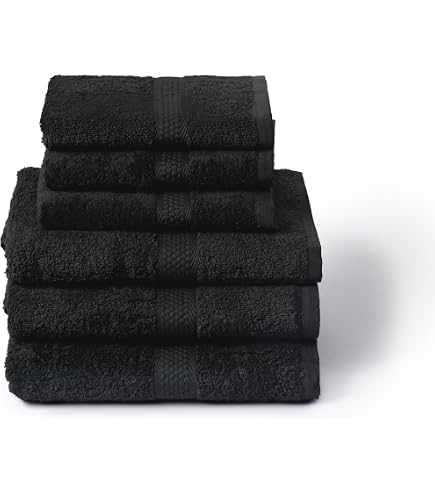 Set 6 Asciugamani Viso In Cotone Turco 100% – Salviette Detergenti Per Trucco – Colore Nero