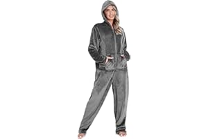 CityComfort Combinaison Pyjama Femme, Grenouillère Femme Pyjama Onesie Tout en Un en Polaire S-XL