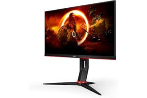 AOC Gaming Q24G2A - Écran QHD 24 pouces, 165 Hz, 1 ms MPRT, FreeSync Premium, G-Sync comp., (2560x1440, HDMI, DisplayPort) noir/rouge