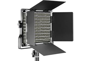 NEEWER Panneau Vidéo LED en Métal Professionnelle,Prise de Vue Vidéo,Cadre en Métal Durable,Intensité Variable 660 Perle,avec Support en U & Volets Coupe-flux,Température Bicolore de 3200-5600K CRI96+