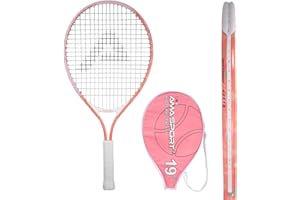 AMA SPORT Kids Tennis Racket for Junior Toddlers Starter Kit 17-25" for Girl Pink and Boy Yellow with 420D Nylon Shoulder Strap Bag