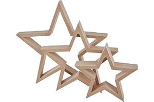 ‎VBS VBS Holz-Sterne Frame 3er-Set MDF-Holz furniert