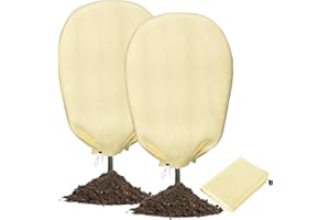 Aipwerer Voile Hivernage Plante Exterieur, Housse Hivernage Plante Exterieur, 80g/㎡ Housse Hivernage Plante, Réutilisable pour Plantes en Pot, Olivier, Palmiers (160X180cm 2PCS)