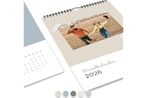 ‎UNITURE Bastelkalender 2026 [Zum Selbstgestalten] Fotokalender 2026 Selbst Gestalten, Kalender Zum Selbstgestalten 2026, DIY Kalender A4 für Deine kreativen Foto-Momente (Pastell Farben)