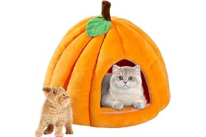 HAILERIO Cuccia per gatti a forma di zucca di Halloween, cuccia per gatti di Halloween, letto per gatti e gatti di piccola taglia