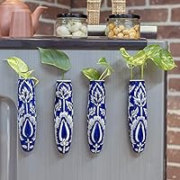 Lazy Gardener Magnetic Hydroponic Planter (Navy Blue & White, 4)