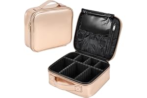TAYQWIHEVA Trousse de Maquillage Trousse à Cosmétiques Sac Maquillage Beauty Case Vanity et Trousses à Maquillage Malette Rangement Maquillage, Or Rose