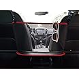 Car Net Pocket Handbag Holder, Driver Storage Netting Pouch, Car Hooks for Purses and Bags Front Seat, Handbag Holder for Car, Handbag Holder Attaches to Headrest (RED)
