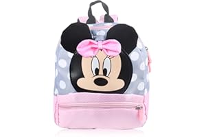FGen Mochila Infantil de Minnie Mouse para la Guarderia, Mochila Escolar de Disney para Niños de 2 a 8 Años (rosa)