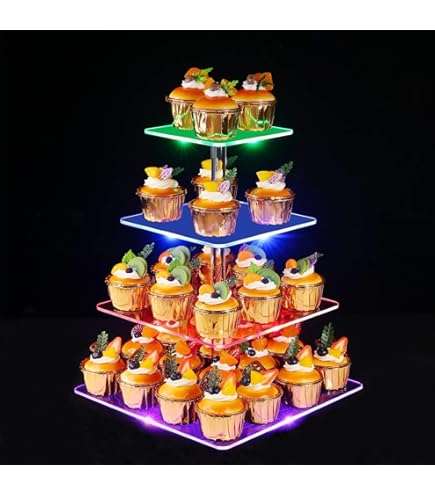 Torre Per Cupcake 5 Livelli Con Luci LED - Ideale Per Feste E Matrimoni - Foto 9