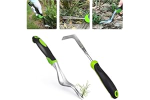 NOEKYE Fugenkratzer Unkraut Entferner Gerät Unkrautstecher Unkrautvernichter Pflasterfugen Fiskars Stecher Gartenhelfer Ausstecher Unkrautjäter Gartenwerkzeug Set mit Stiel, 1+1