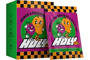HOLY ENERGY HOLY Iced Tea Lot de 10 boîtes de dégustation « Mango x Fruit de la passion » avec goût mangue x fruit de la passion | 10 portions d'antioxydants et de superaliments | Thé glacé sans sucre |