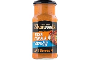 Sharwood's Indian Tikka Masala Sauce – 30% Less Fat, Tomato, Yogurt & Cream Blend, Mild Spice, 420 g Jar (Pack of 1)