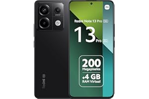 Xiaomi Redmi Note 13 Pro 5G- Smartphone 8+128GB, Snapdragon 7s, Pantalla AMOLED de 6,67 Pulgadas, 120Hz, Cámara Ultra Clara de 200MP con OIS, 5000mAh, 67W Turbo Carga, Negro [Versión Global]