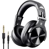 OneOdio A70 Bluetooth Over-Ear Headphones with Hi-Res Cable for Studio DJ | 72 hours of playback, 3.5/6.4 mm connections, bui