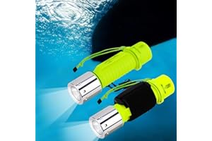 Kriogor Linterna de buceo, 1100 Lúmenes Bajo el Agua a Prueba de Agua Super Brillante L2 LED Sumergible Antorcha con Correa 1100 Lúmenes (2 pcs)