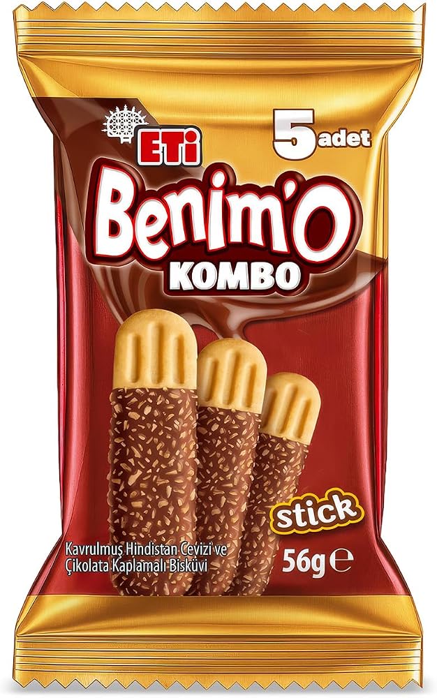 Eti Benim'O Kombo Hindistan Cevizi ve Çikolata Kaplamalı Bisküvi 56 g