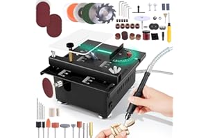 ZMURED Mini Multi-Functional Table Saw, Mini Table Saw for Crafts, 1/2" Adjustable Cut Depth Liftable, for Wood Cutting, 7 Speed Adjustable