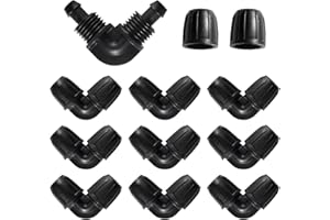 VooGenzek 10 Pezzi 8/12 mm Raccordi per Irrigazione, Adattatore a Gomito per Irrigazione a Goccia, Connettori per Irrigazione, Drip Tubing Connettori Spinati, per Prato, ​Giardin