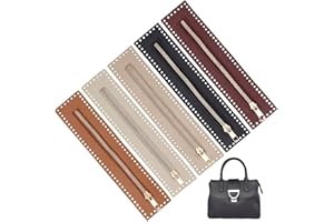 WADORN 5 Colors PU Leather Zipper, 27cm Leather Sewing Zipper Frame Handmade Bag Zippers Bulk Close End with PU Leather Frame for DIY Crochet Purse Sewing Jeans Accessories