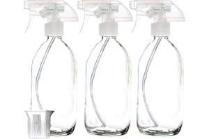 NOMARA ORGANICS MADE WITH LOVE Nomara Organics BPA-Free Clear Glass Spray Bottles 3 x 500ml. BPA-Free Trigger, Refillable for Watering Plants/Bathroom/Gardening/Cleaning