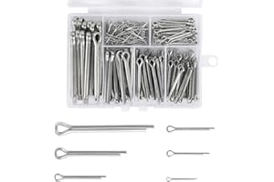 HFDONGL 230 Piezas Pasadores Partidos de Acero Inoxidable Kit de Pasadores de Chaveta con Caja de Almacenamiento Surtido de Pasadores en 6 Tamaños M1 M2 M2.5 M3 M4 M5 Pasadores para Automoción Mecánica