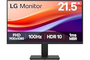 LG Monitor 22U401A-B, 22 Inch, Full HD 1080p, 100Hz, 5ms GtG, VA Panel, HDR10 Smart Energy Saving, Anti-Glare, HDMI, D-Sub, Matte Black