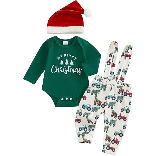 CUTeFiorino Baby Weihnachts Strampler - Gestreifter Overall Mit Santa Print (Größen 0-18 Monate)