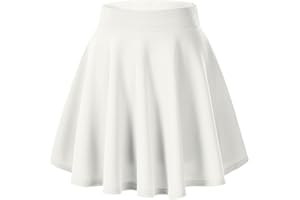 URBAN GOCO Urban Coco Women's Basic Versatile Stretchy Flared Casual Mini Skater Skirt