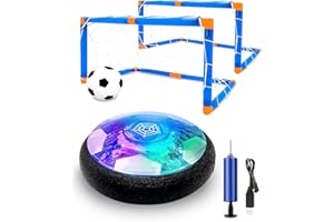 Maxesla Pallone Calcio Fluttuante Kit, Air Hover Calcio Ricaricabile con LED Luce Air Power Soccer Disc da Allenamento in Schiuma Morbida Paraurti per Indoor & Outdoor, Regalo Giocattoli per Bambini,