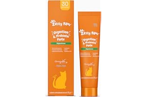 Zesty Paws Cat Digestion And Prebiotic Paste | Gut Health | Digestive Function | Immune Support | Algal Oil | OmegaVie | Postbiotics | Inulin | L-Theanine | Vitamins C & E | Real Fish Flavour | 75 g