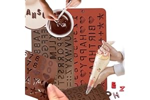 SUNXBUK Molde de Silicona para Resina, Números y Letras, Happy Birthday - para Bizcocho, Chocolate con 0-9 y A-Z, Jabón, Fondant y Manualidades Infantiles