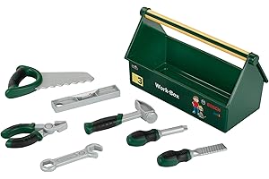 Theo Klein 8573 Werkzeug-Box | 7-teiliges Werkzeug-Set | Stabile Box mit praktischem Tragegriff | Maße: 30,25 cm x 14 cm x 17,25 cm | Spielzeug für Kinder ab 3 Jahren
