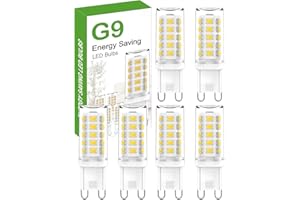 TUARE G9 LED Bulb, Cool White 6000K G9 LED Bulbs, 5W 560LM G 9 Capsule Bulb, Non Dimmable Energy Saving Light Bulb for Chandelier, Ceiling Lights, Wall Light, Crystal Lamp, Ceiling Fan Light - 6 Packs