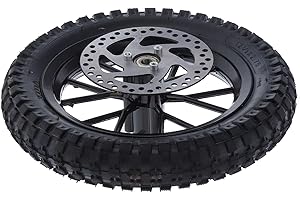 UPALDHOU Front Motorcycle Wheel Tire, Rubber Front Wheel Tire 12.5x2.75in Disc Brake Sprocket Bolts for 2 Stroke Mini Dirt Bike (A(black
