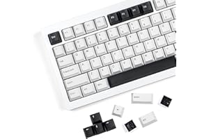 SDYZ XVX Bow-Tastenkappen, 168 Tasten, minimalistischer Stil, Schwarz auf Weiß, Doppelschuss, PBT-Tastenkappen-Set, Cherry Profile Tastatur-Tastenkappen für Cherry Gateron MX Switches Mechanische Tastatur
