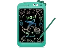 DEALSWIN Tablica do pisania LCD od 3, 4, 5, 6 + lat, dla chłopców i dziewczynek, tablica do rysowania, kolorowa, 20 cm, kolorowa tablica do pisania, zabawka dla dinozaurów, na Boże Narodzenie, urodziny,