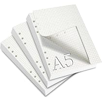 Koogel 400 Fogli Di Ricarica A4/A5 – Carta A Righe 65 G/m², 3 Fori, Senza Acidi, Ideale Per Scuola E Ufficio, Bianco, 20,3x26,7 Cm