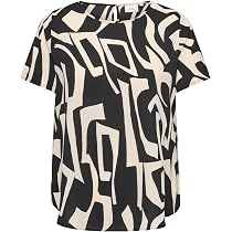 Only Carmakoma Damen Carvica Life SS Top – Kurzärmlig, U-Ausschnitt, Knopfleiste, In Gr. 46
