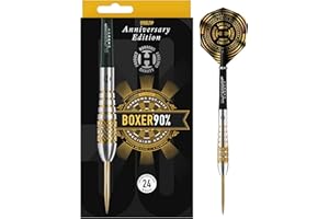 Harrows Steel Darts Boxer Bomb 50 Years Golden Aniversary Edition 90% Tungsteno Steeltip Dart Steel Dart Alta Calidad Tungsteno Dart Dart Darts Darts Set con cañas y plumas